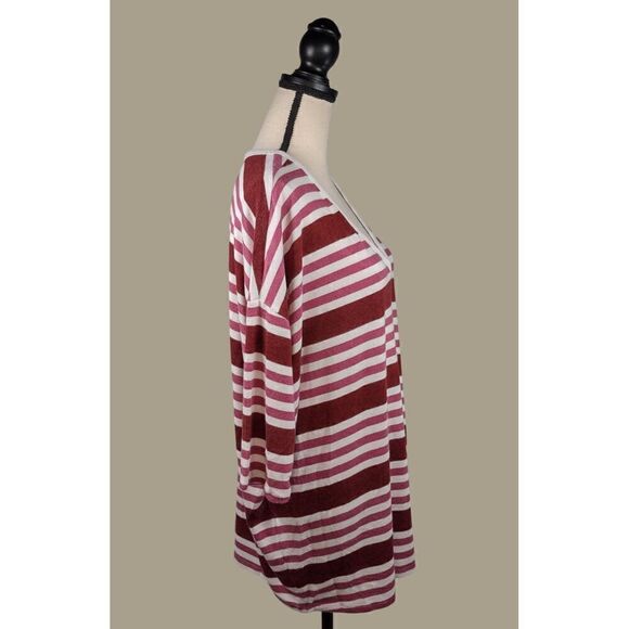 Torrid Super Soft Plush Pink Striped V-neck Top w/ Dropped Shoulders Size 1X NWT - Picture 4 of 10